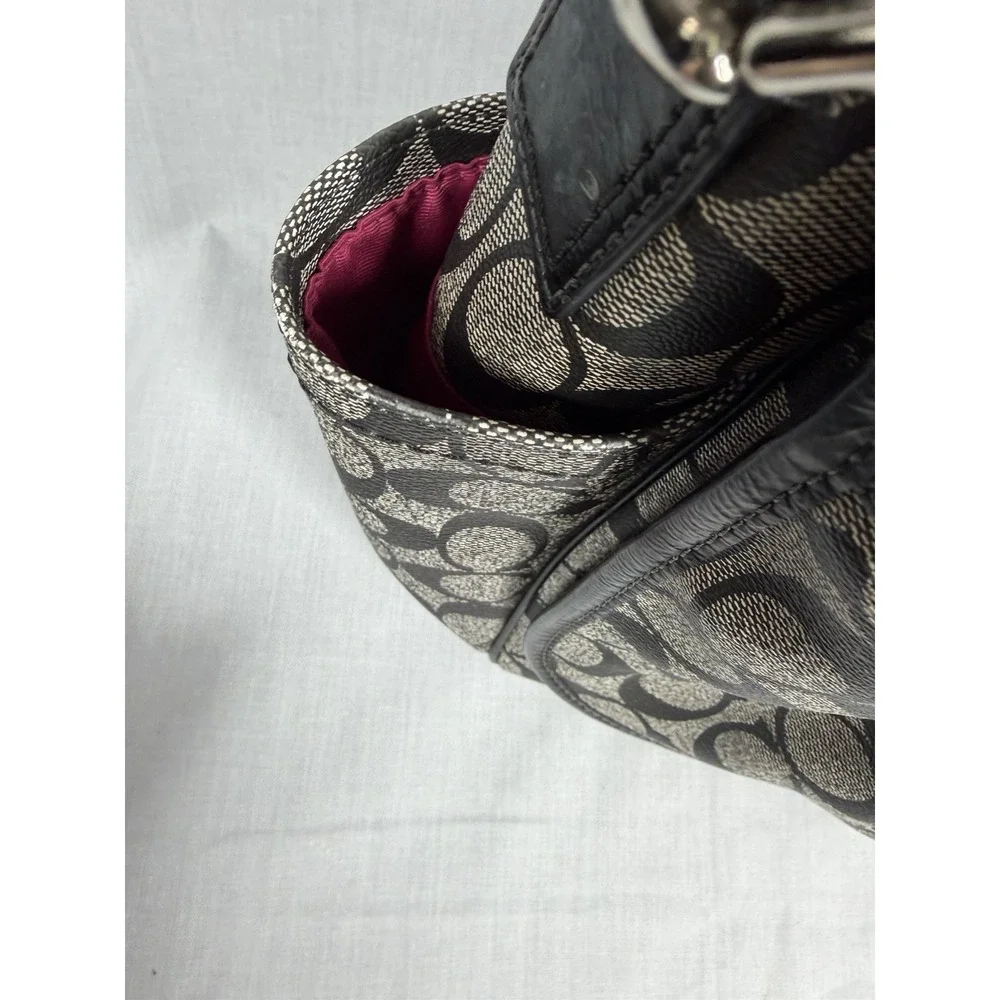 Coach Ashley Signature‎ Coated Canvas Flap Closure Messenger Diaper Shoulder Bag